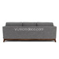 Sofa vải màu xám núi lửa Ceni với chân gỗ